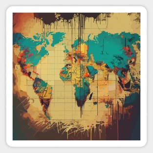 Street art earth map Sticker